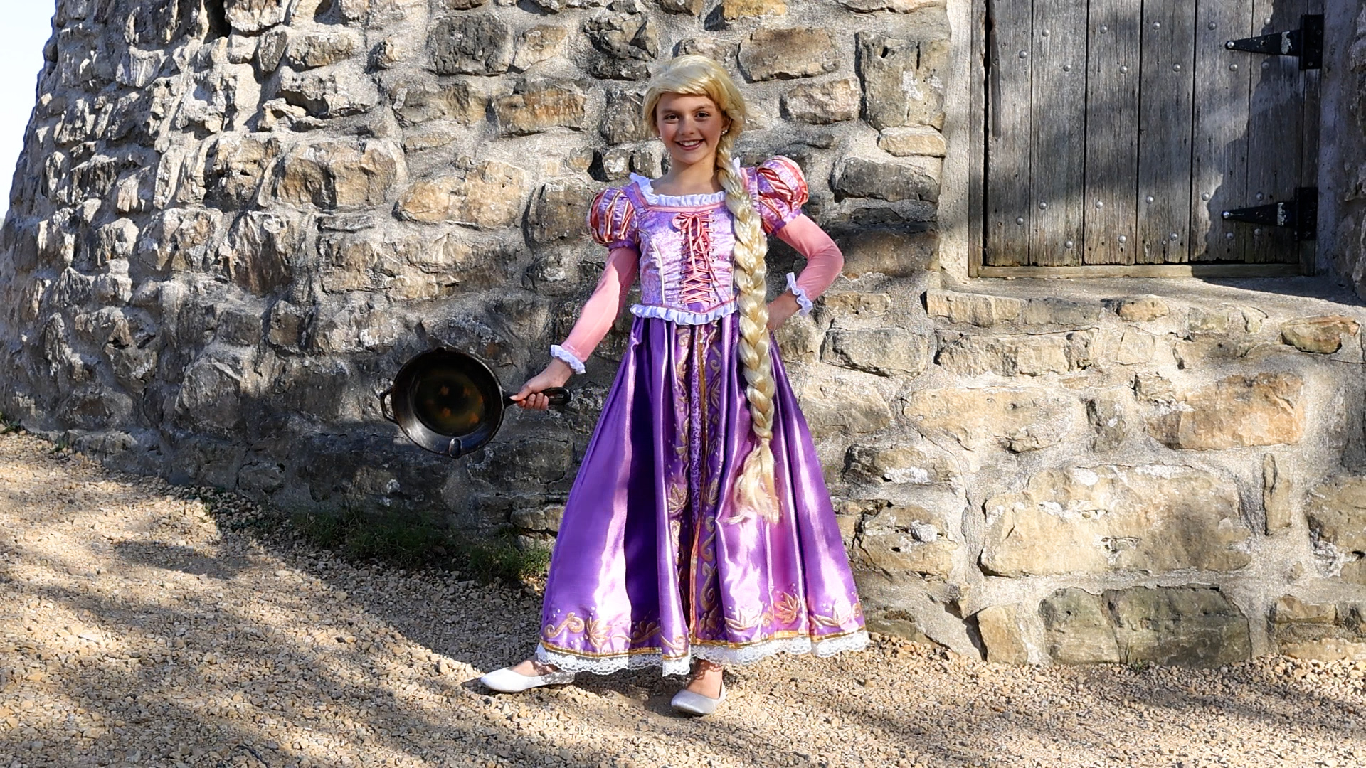 FUN3375CH Premium Rapunzel Costume Dress for Girls